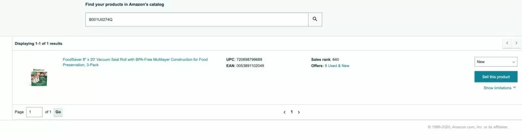 выбор состояния продукта на amazon